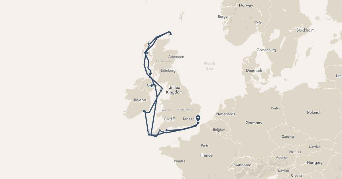 TravelMap itinerary: driving, hx expedition in United Kingdom, Ireland, Isle of Man (Europe)
